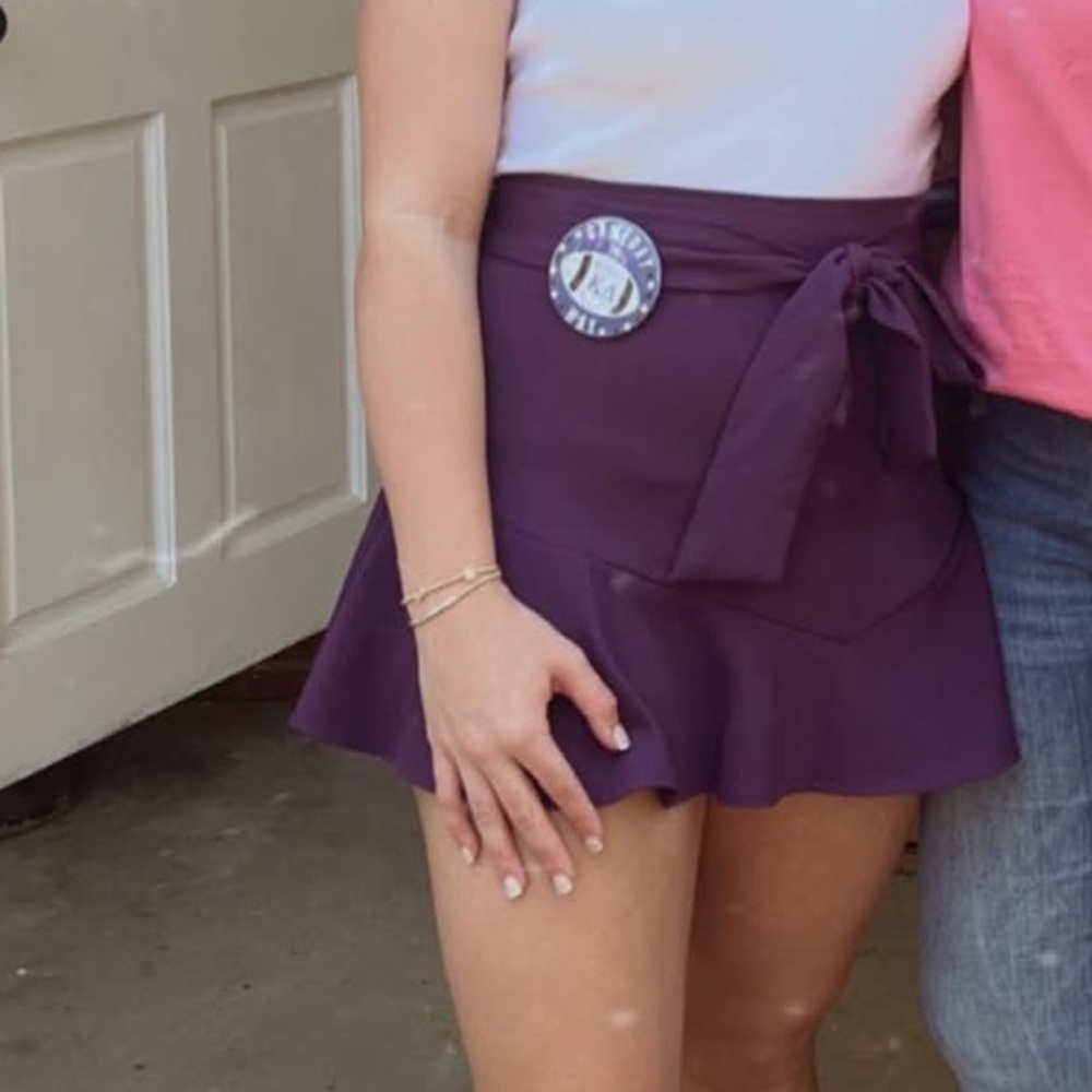 Zara Deep Purple Skort with Elegant Bow